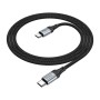 Дата кабель USB-C to USB-C 1.0m 3A nylon X102 black HOCO (6942007608787)