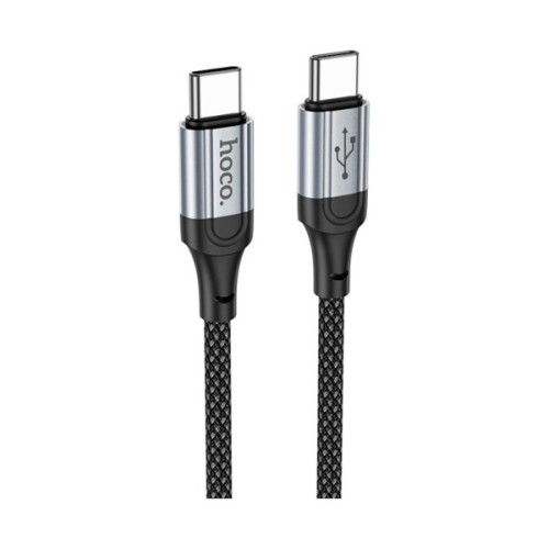 Дата кабель USB-C to USB-C 1.0m 3A nylon X102 black HOCO (6942007608787)
