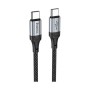 Дата кабель USB-C to USB-C 1.0m 3A nylon X102 black HOCO (6942007608787)