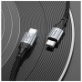 Дата кабель USB-C to USB-C 1.0m 3A nylon X102 black HOCO (6942007608787)