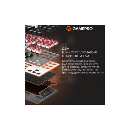 Клавіатура GamePro Genesis Joker Pro MK124G Pro Outemu Red Switch Wireless/Bluetooth/USB UA Gray (MK124G Pro)