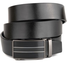 Ремінь Vintage Чоловічий зі смужками на пряжці Чорний (20334)