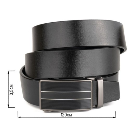 Ремінь Vintage Чоловічий зі смужками на пряжці Чорний (20334)