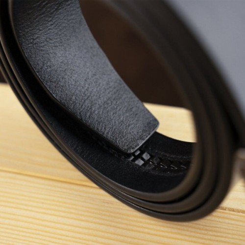 Ремінь Vintage Чоловічий зі смужками на пряжці Чорний (20334)