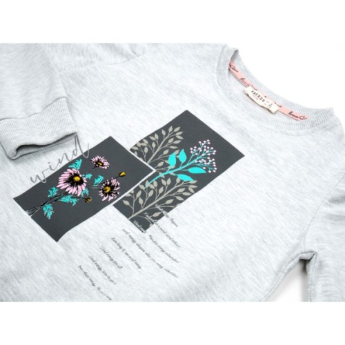 Кофта дитяча Breeze з квіточкою (19234-134G-gray)