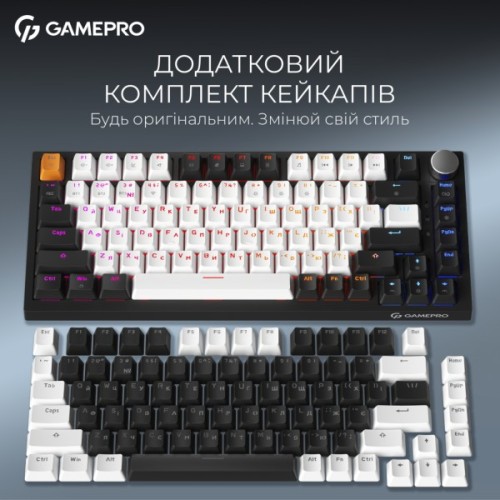 Клавіатура GamePro Asgard Valhalla QLAB Sakura Switch RGB Bluetooth/Wireless/USB-C UA Black (MK160-B-QS-PRO)