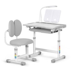 Парта зі стільцем Evo-kids (стол+стул+полка+лампа) Gray (BD-20 G)