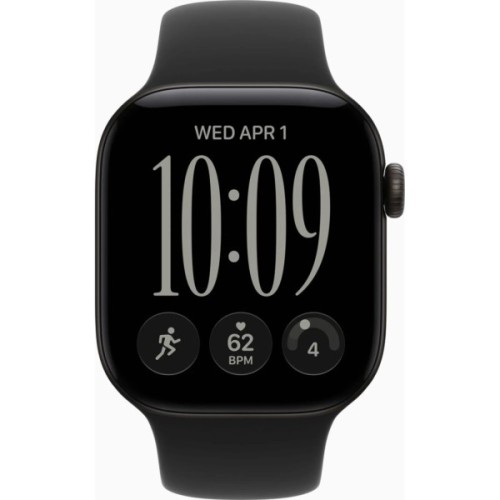 Смарт-годинник Apple Watch Series 12 GPS 42mm Black Aluminium Case with Black Sport Band - S/M (MJEA4RK/A)