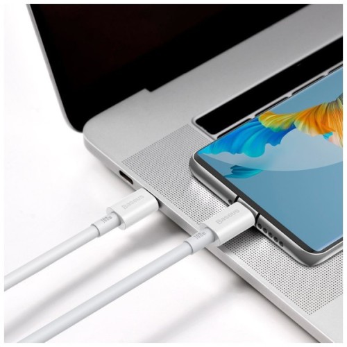 Дата кабель USB-C to USB-C 2.0m 100W white Baseus (CATYS-C02)