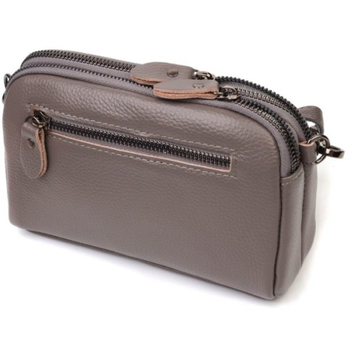 Сумка Vintage З натуральної шкіри Сіра (22099)