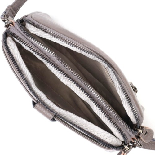 Сумка Vintage З натуральної шкіри Сіра (22099)