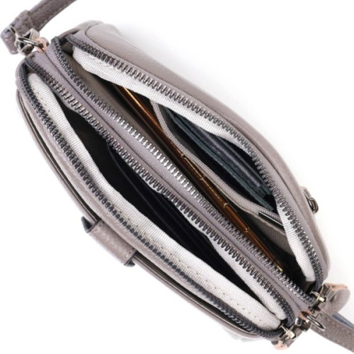 Сумка Vintage З натуральної шкіри Сіра (22099)