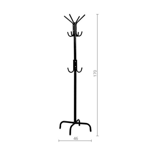 Вішалка підлогова Аклас Верба VKY-6029R 170x46 (Чорний) (00164094)