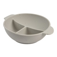 Тарілка дитяча Canpol babies DOTS силіконова на присосці з секціями, сіра (51/403_grey)