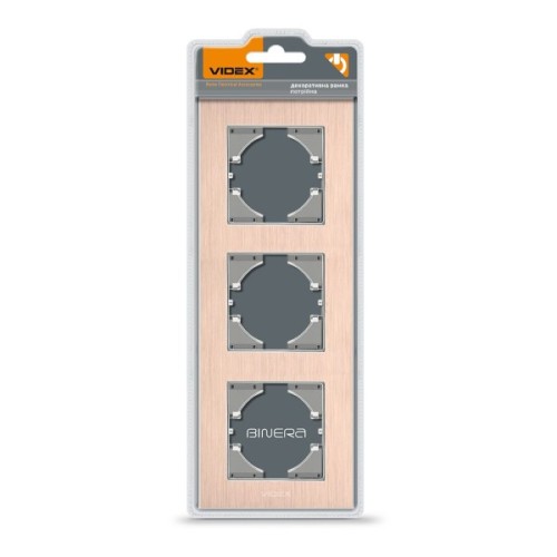 Рамка Videx BINERA мідний алюміній 3 поста (VF-BNFRA3V-CP)