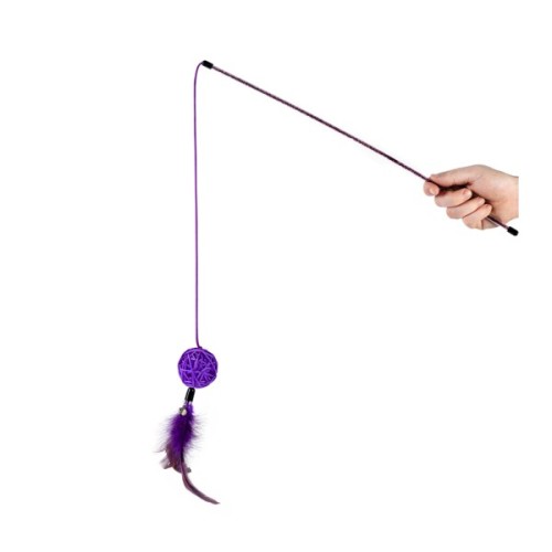 Іграшка для котів Waucat Fun Teaser дражнилка з плетеним м'ячиком 50 см (7562)