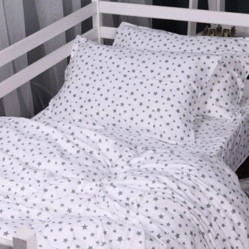 Постільна білизна MirSon 016 White Stars Фланель 175х210 двоспальний (2200009652134)