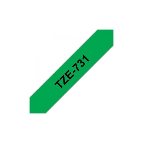 Стрічка для принтера етикеток UKRMARK B-T731P-BK/GR, сумісна з TZE731. Розміри стрічки: 12 мм х 8 м. black on зелений (900600)