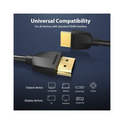 Кабель мультимедійний HDMI M to HDMI M 3.0m 4K60Hz black Vention (AAIBI)