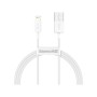 Дата кабель USB 2.0 AM to Lightning 1.0m 2.4A white Baseus (CALYS-A02)