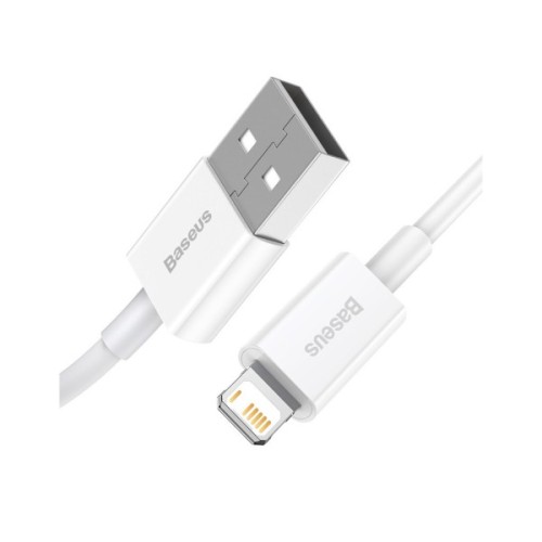 Дата кабель USB 2.0 AM to Lightning 1.0m 2.4A white Baseus (CALYS-A02)