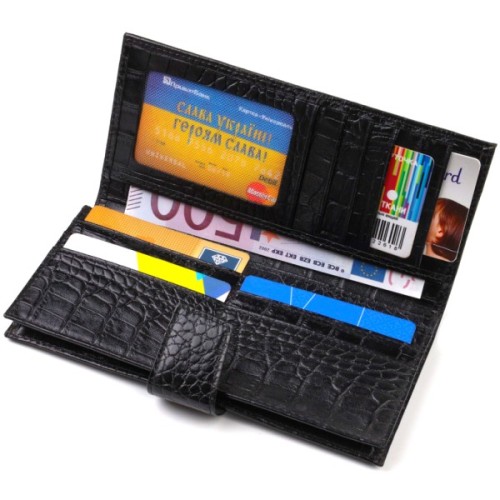 Гаманець Canpellini З натуральної шкіри Чорний (21914)