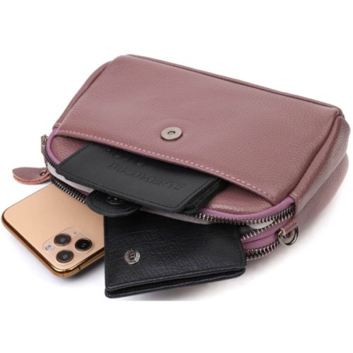 Сумка Vintage З натуральної шкіри Пудрова (22126)