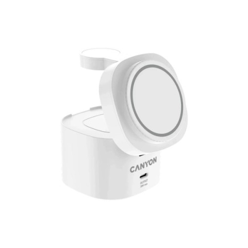 Зарядний пристрій Canyon 4-in-1 wireless charging stand 30W + charger 65W + cable 1.0m white (CNS-WCS405W)