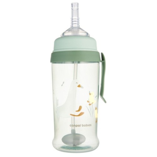 Поїльник-непроливайка Canpol babies Гуси непроливайка з трубочкою і обтяжувачем (56/510_gre)