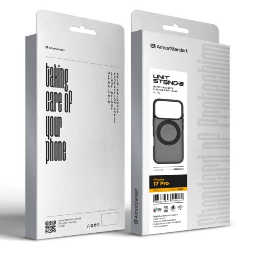 Чохол до мобільного телефона Armorstandart Unit Stand2 Apple iPhone 17 Pro Black (ARM86333)
