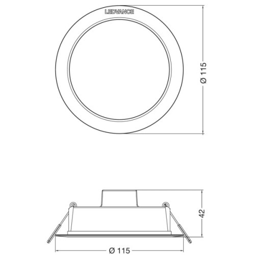 Світильник LEDVANCE DL IP44 DN 115 8W 840 WT (4058075702967)