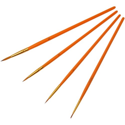 Пензлик для малювання Maxi набір 4 шт синтетичний ворс, круглі (№ 1, 3, 3/0, 5) коротка ручка (MX60883)