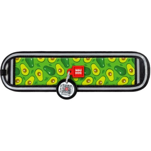 Ергономічні накладки на нашийник WAUDOG Nylon з QR-паспортом Авокадо XS-S 10-15 мм (2403-0048)