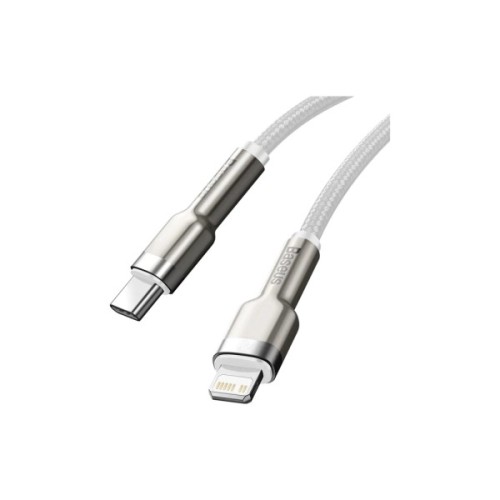 Дата кабель USB-C to Lightning 2.0m Cafule Metal PD 20W white Baseus (CATLJK-B02)