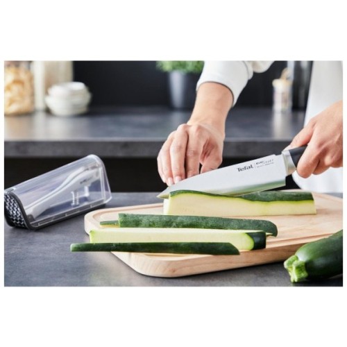 Кухонний ніж Tefal Eversharp, 16.5см, з чохол-точило нержавіюча сталь, чорний (K2569004)