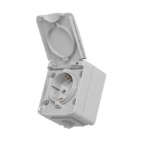 Розетка Videx BINERA IP65 зовнішня 1ая із заземленням сірка (BINERA IP65 наружная 1ая с заземлением сера)