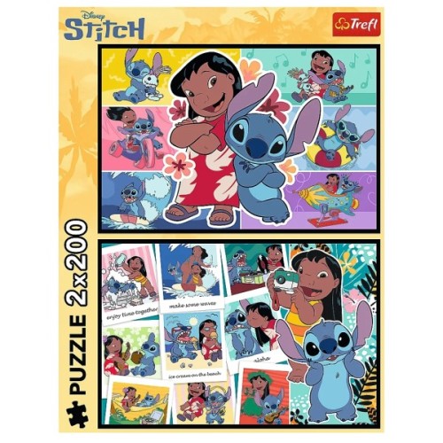 Пазл Trefl Lilo&Stitch Щасливе життя Стіча 2х200 елементів (5900511133349)