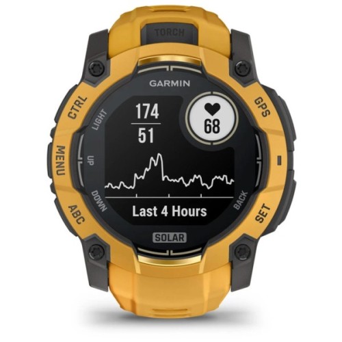 Смарт-годинник Garmin Instinct 3, 50mm, Solar, Sunburst/Gray, Sunburst/Gray Band, GPS смарт-годинник (010-02935-02)