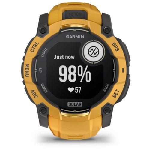 Смарт-годинник Garmin Instinct 3, 50mm, Solar, Sunburst/Gray, Sunburst/Gray Band, GPS смарт-годинник (010-02935-02)