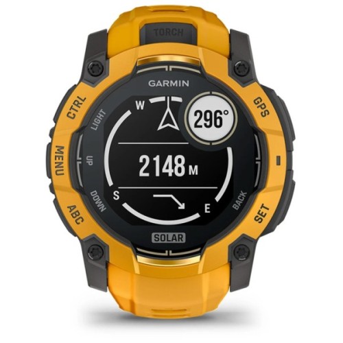 Смарт-годинник Garmin Instinct 3, 50mm, Solar, Sunburst/Gray, Sunburst/Gray Band, GPS смарт-годинник (010-02935-02)