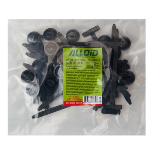 Стяжка Alloid 20х90мм, пластик, 25шт./уп., чорний (PC-209025B)