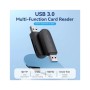 Зчитувач флеш-карт Vention USB 3.0 to SD+TF Black Dual Drive Letter (CLGB0)