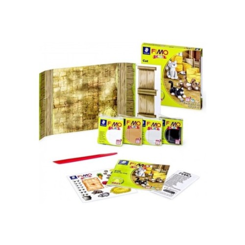 Набір для творчості Fimo Kids Котики 4 кольорих 42 г (4007817032596)