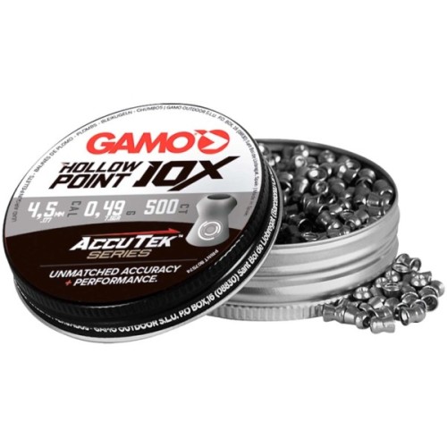 Пульки Gamo 10x HollowPoint AccuTek 4,5 мм 0,49 г 500 шт (6322546-AK)