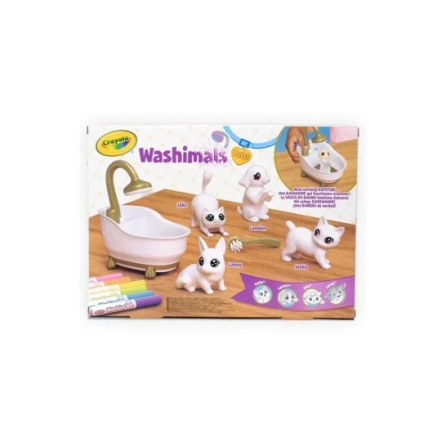 Набір для творчості Crayola Washimals Гламурні улюбленці з ванною 4 тваринки та 6 фломастерів (74-7453)
