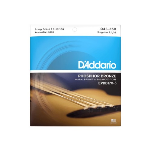 Струни для гітари D'Addario Acoustic Bass Phosphor Bronze Light 5-String (45-130) (EPBB170-5)