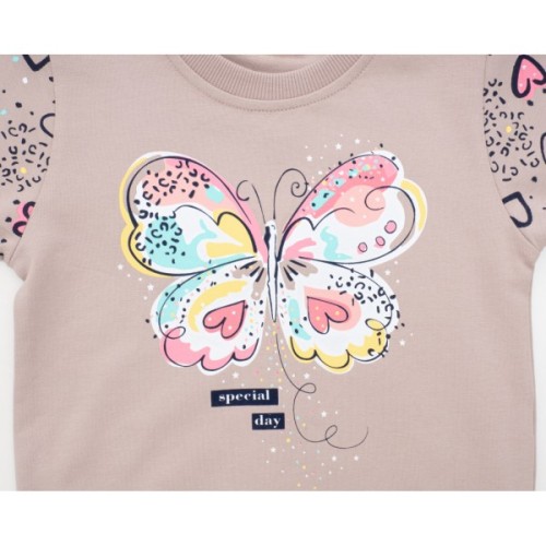 Спортивний костюм дитячий Breeze з метеликом (22103-116G-beige)