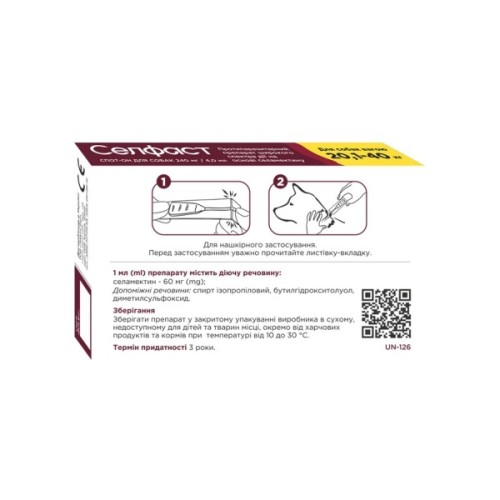 Краплі для тварин Селфаст від бліх, кліщів і гельмінтів для собак 20.1-40.0 кг (4820275971500)
