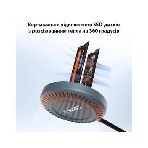 Док-станція для накопичувачів Maiwo 2*NVMe M.2 SSD to USB3.2 Gen2 USB-C 10Gbps (K3026P2 grey)