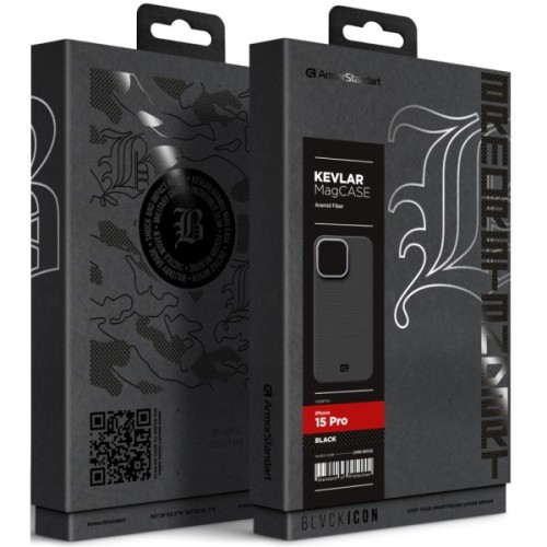 Чохол до мобільного телефона Armorstandart BlackIcon Kevlar MagCase Apple iPhone 15 Pro Black (ARM88536)